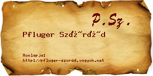 Pfluger Szórád névjegykártya